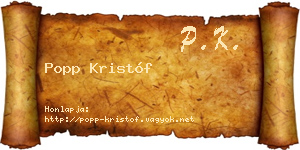 Popp Kristóf névjegykártya
